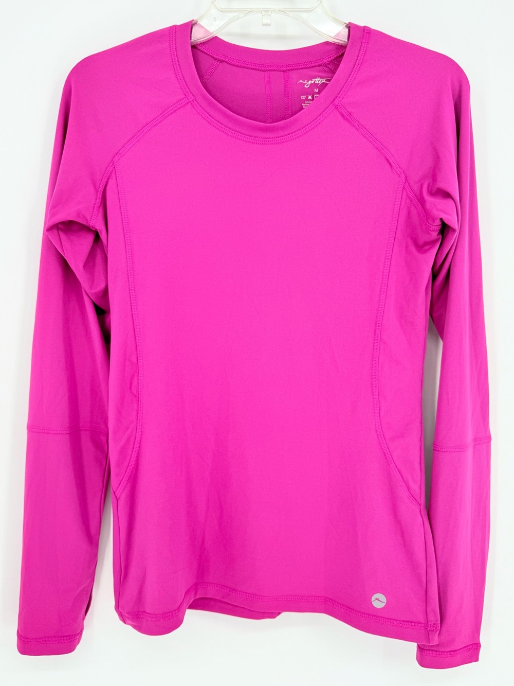 X by Gottex Magenta Long Sleeve Activewear Top M Barbiecore Athleisure Sporty